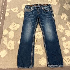 SIGNATURE ROCK REVIVAL ANDOR BOOTCUT MENS JEANS 33" waist
